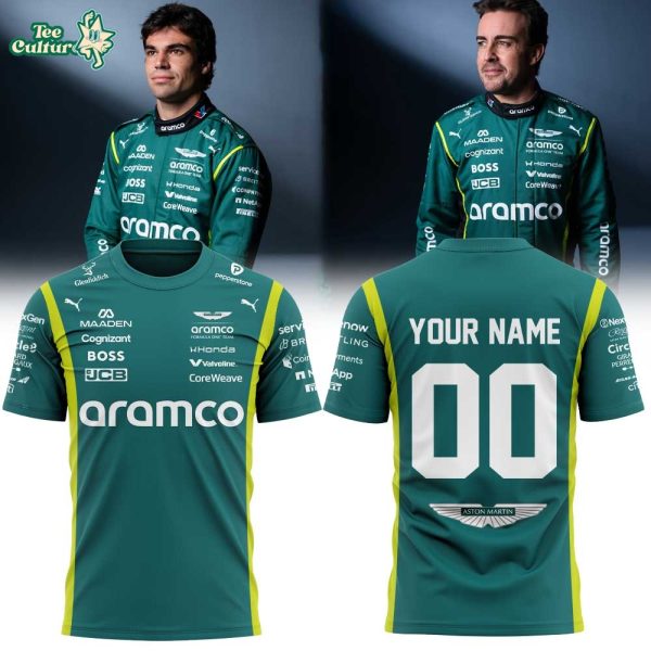 Aston Martin Aramco Formula One Team 2026 Uniform Shirt Custom Name, Number