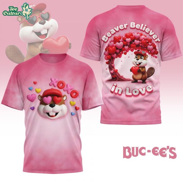 Buc-ee’s Beaver Believer In Love Pink T-Shirt – Valentine’s Day Feb 14 2026