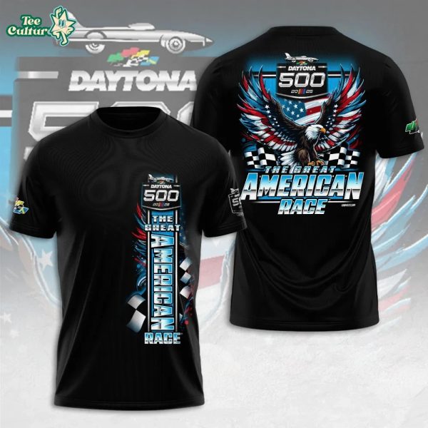 Daytona 500 2026 Eagle T-Shirt – Black NASCAR Daytona International Speedway Shirt for Men