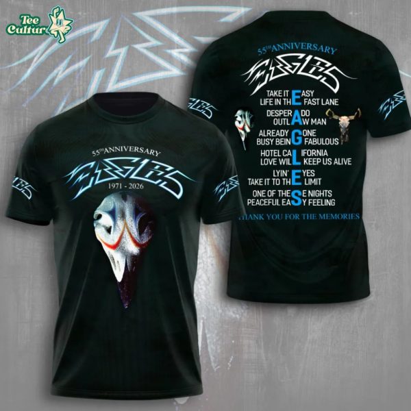 Eagles Greatest Hits Album 1971–2026 3D Graphic T-Shirt Black