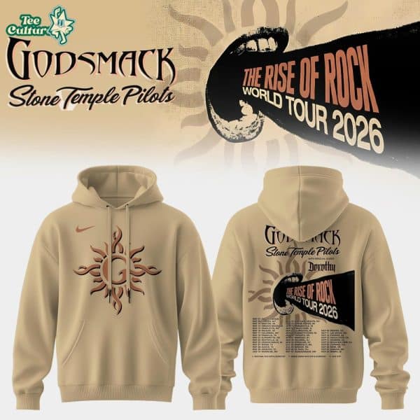 Godsmack The Rise of Rock 2026 World Tour Sun Emblem Concert Hoodie