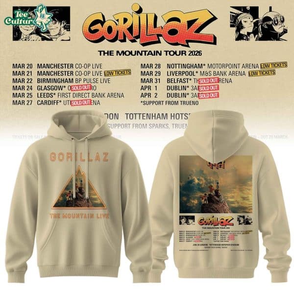 Gorillaz 2026 The Mountain World Tour Graphic Hoodie