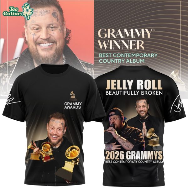 Jelly Roll Beautifully Broken 2026 Grammys Best Contemporary Country Album t-shirt