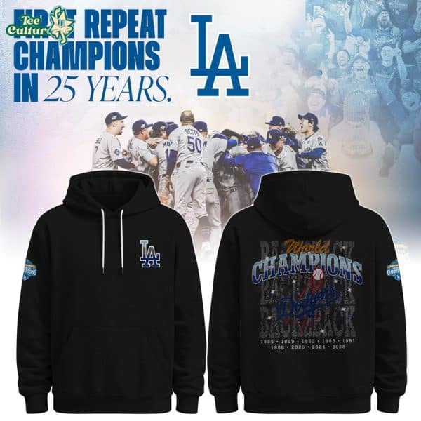 Los Angeles Dodgers Back-to-Back World Series Champions Celebration Hoodie