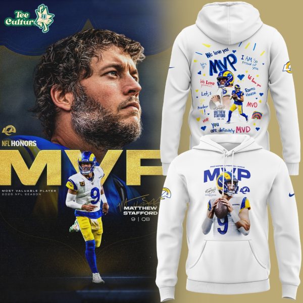 Los Angeles Rams Matthew Stafford White 2025 NFL MVP Hoodie