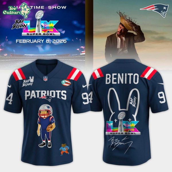 New England Patriots x Bad Bunny Super Bowl LX Benito Special Edition Football Jersey