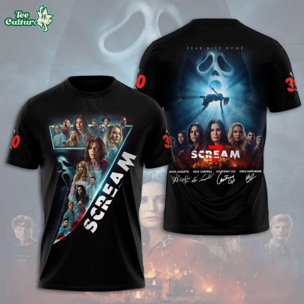 Scream 7 Ghost Face 2026 Black Design 3D T-ShirT