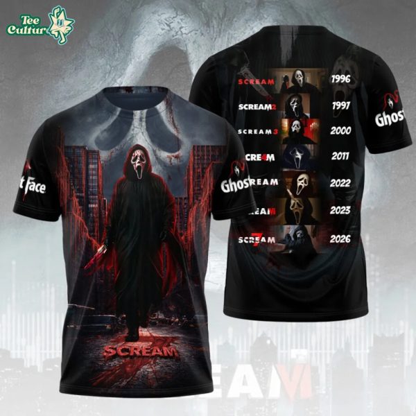 Scream Ghostface Movie Release Dates 3D Tshirt
