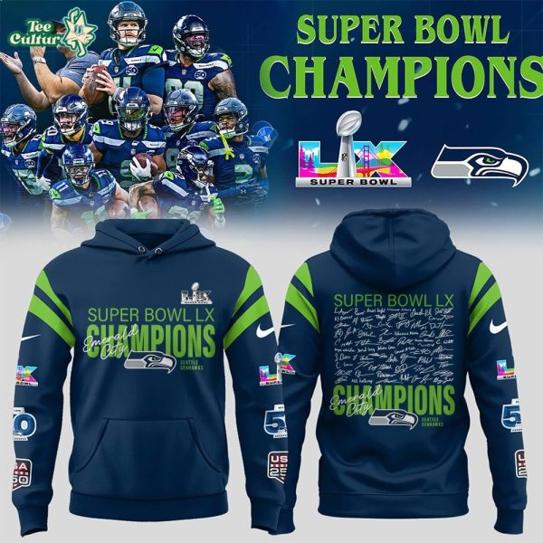 Seahawks Player's Signature Champions Super Bowl Hoodie For Fan