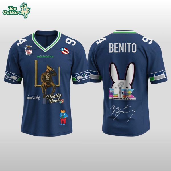 Seattle Seahawks x Bad Bunny Super Bowl LX Benito Alternate Edition Football Jersey