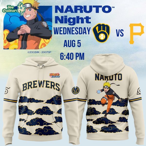 Special New Edition Milwaukee Brewers x Naruto Night Hoodie