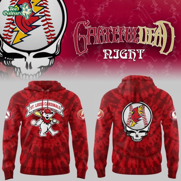 St. Louis Cardinals x Grateful Dead Red Hoodie – MLB Crossover Limited Edition