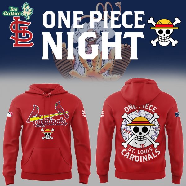 St. Louis Cardinals x One Piece Night Red Hoodie – Limited Anime Baseball Merch