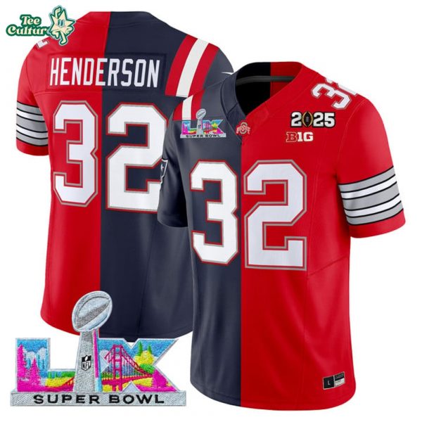 TreVeyon Henderson #32 Split Vapor Limited Jersey – Super Bowl LX & 2025 CFP Final Patch