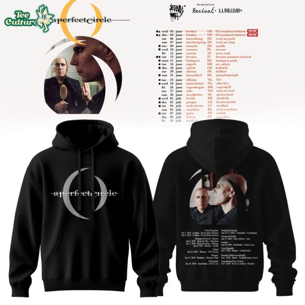 A Perfect Circle Classic Logo Tour Black Hoodie with Back Print