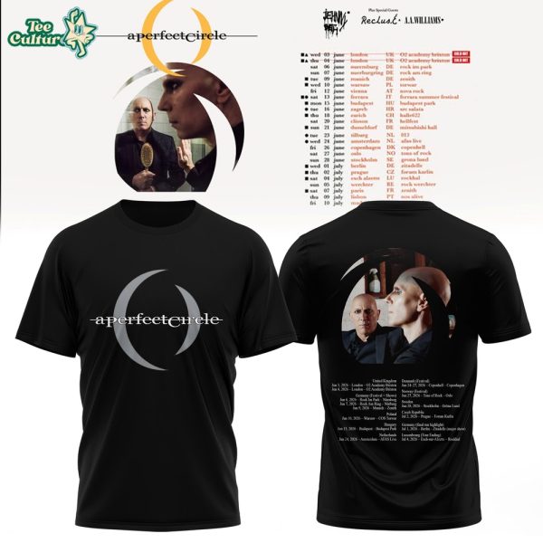 A Perfect Circle Classic Logo Tour Black T-Shirt with Back Print