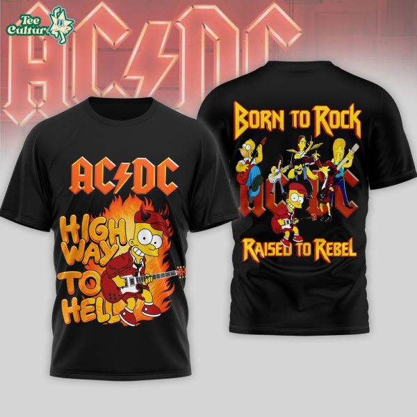 AC/DC Highway to Hell x The Simpsons 2026 Rock Tribute Tshirt