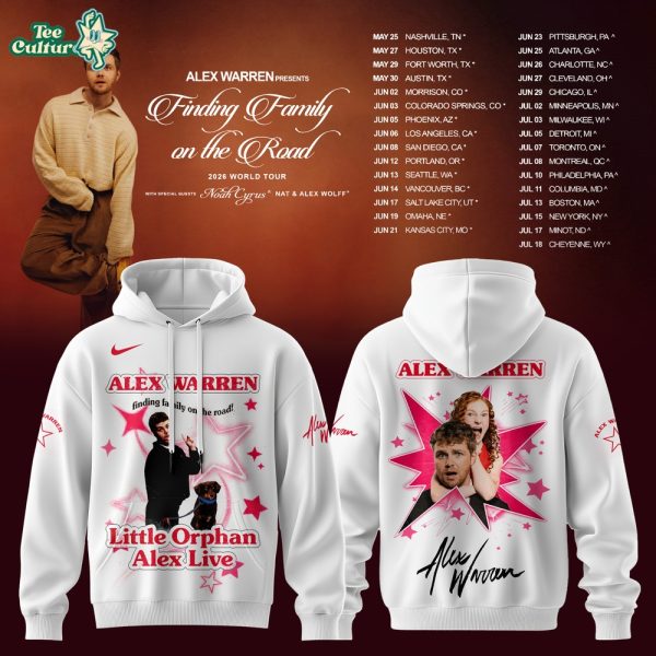 Alex Warren Finding Family On The Road 2026 White Limited Hoodie
