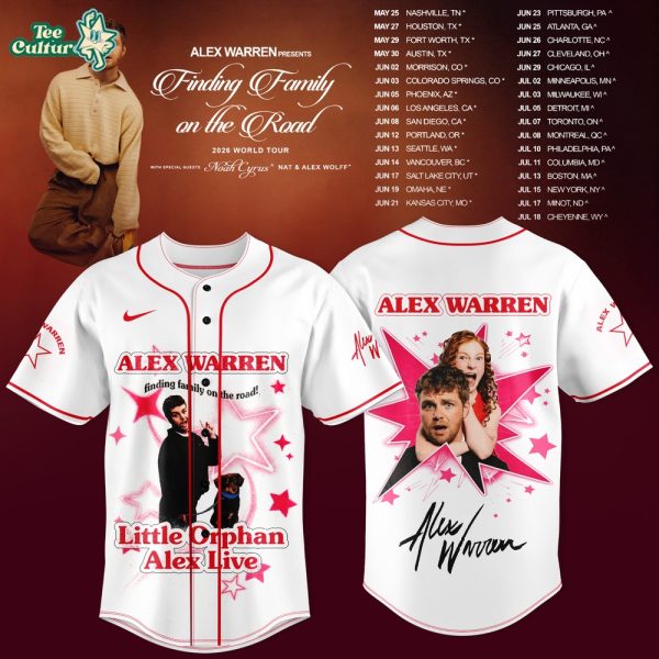 Alex Warren Finding Family On The Road 2026 White Special Limited Jersey