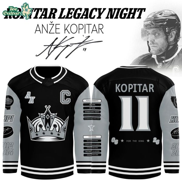 Anže Kopitar #11 Legacy Night Jersey – For The King Edition