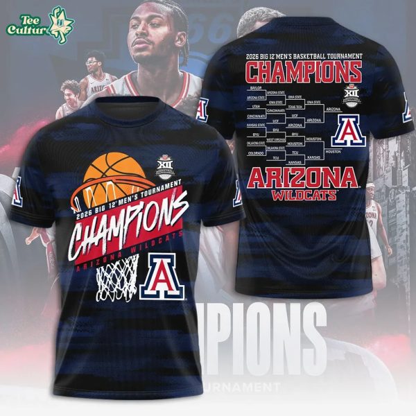 Arizona Wildcats 2026 Big 12 Men’s Basketball Tournament Champions 3D Fan Apparel