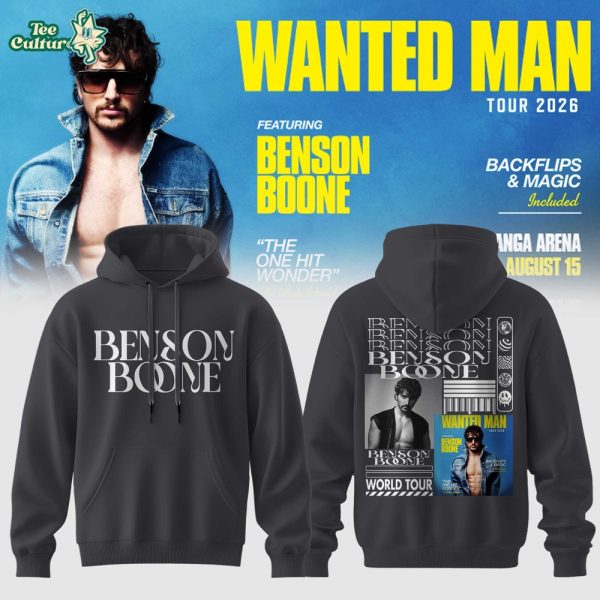 Benson Boone: Wanted Man Tour 2026 Black Hoodie