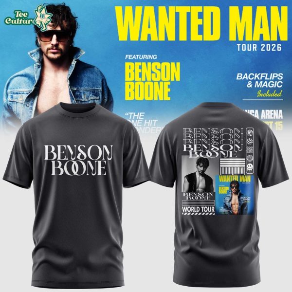 Benson Boone: Wanted Man Tour 2026 Black T-shirt