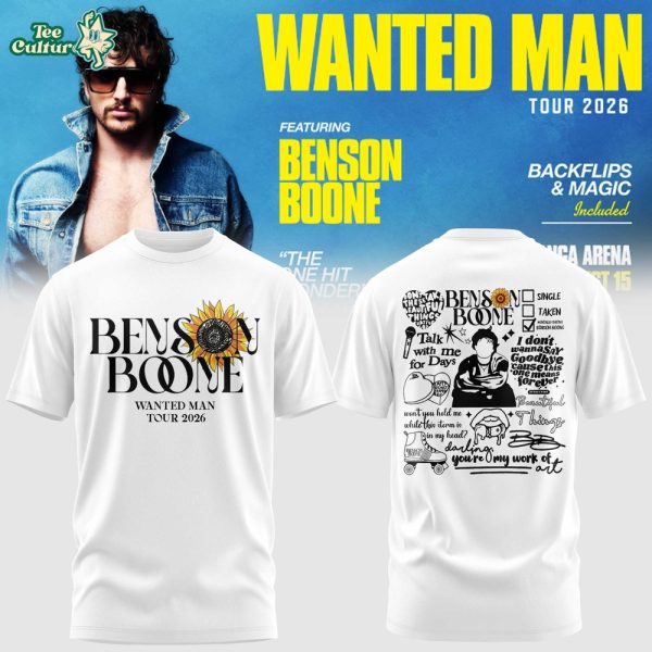 Benson Boone: Wanted Man Tour 2026 White T-shirt