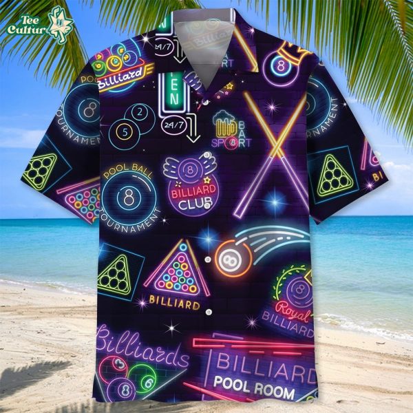 Billiard Neon Hawaiian Shirt by Teesculture.com