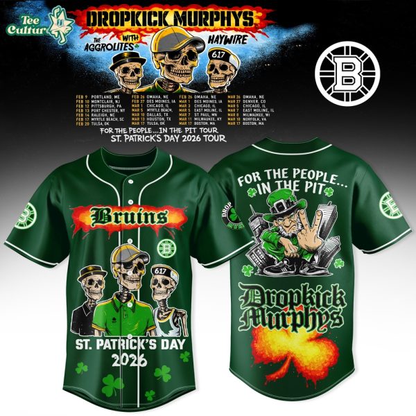 Boston Bruins x Dropkick Murphys St. Patrick’s Day Tour 2026 Baseball Jersey Custom Color