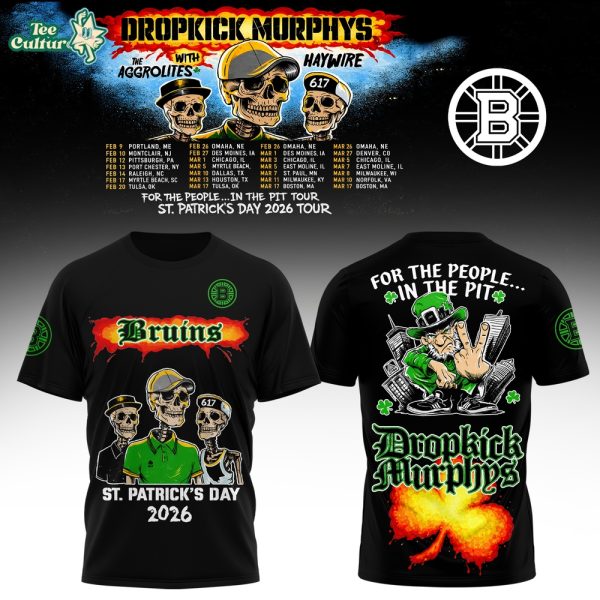 Boston Bruins x Dropkick Murphys St. Patrick’s Day Tour 2026 T-Shirt Custom Color