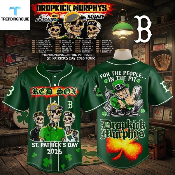 Boston Red Sox Dropkick Murphys St Patrick’s Day 2026 Tour Baseball Jersey