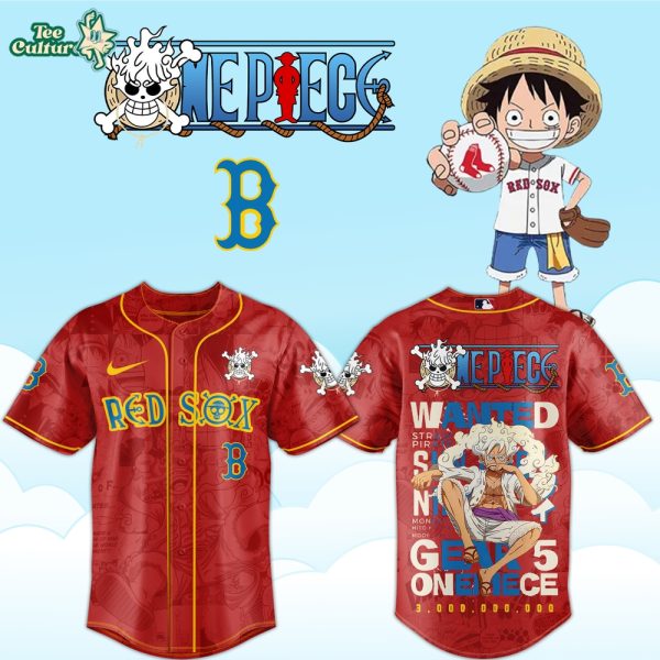 Boston Red Sox x One Piece Luffy 2026 Anime Edition Baseball Jersey Version 4