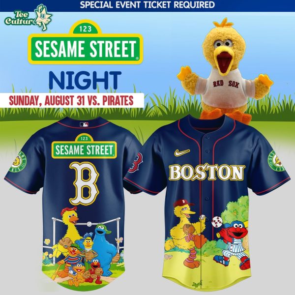 Boston Red Sox x Sesame Street Night Limited Baseball Jersey Version 2
