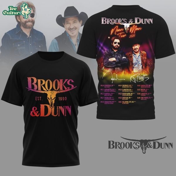 Brooks & Dunn “Neon Moon” Est. 1990 Tour 2026 Retro Signature T-Shirt