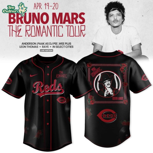 Cincinnati Reds x Bruno Mars – The Romantic Tour 2026 Jersey Collection