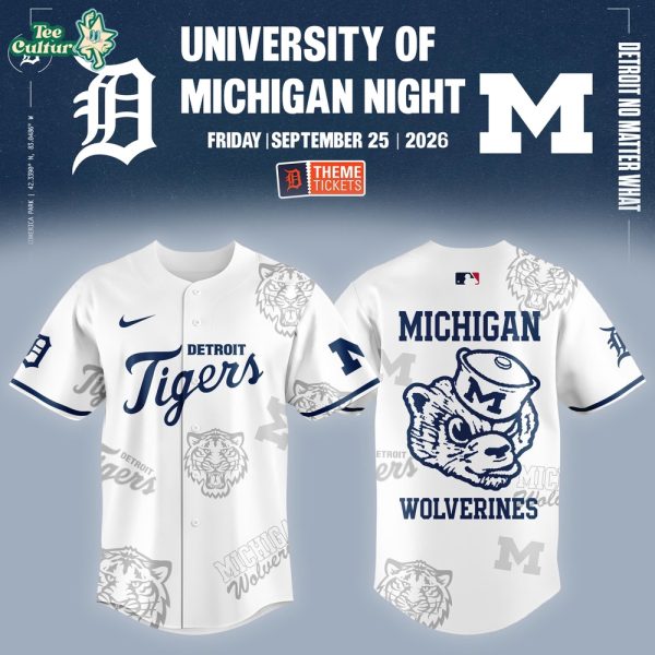 Detroit Tigers Michigan Wolverines University Of Michigan Night Special Edition Jersey