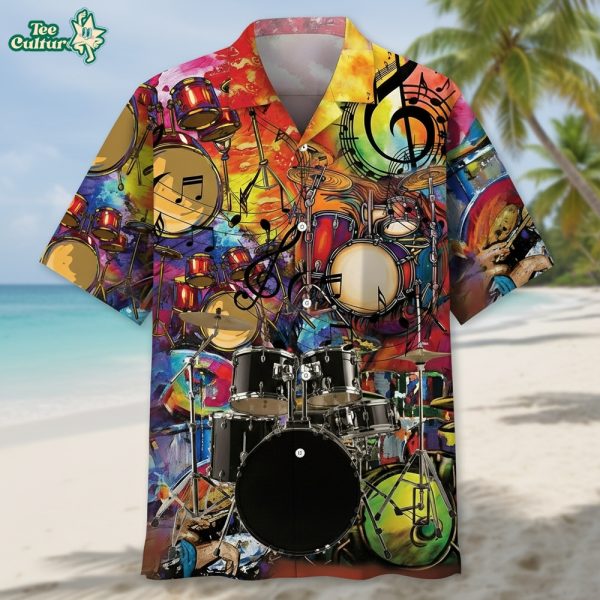 Drum Color Hawaiian Shirt by Teesculture.com