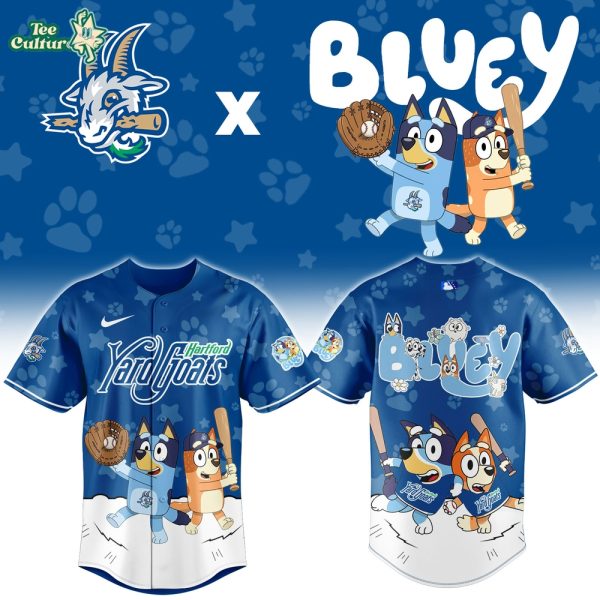 Hartford Yard Goats Bluey Night Game Limited Jersey by Teesculture.com