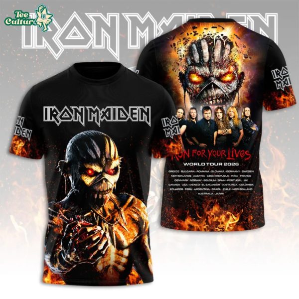 Iron Maiden 2026 World Tour 3D Graphic T-Shirt Limited Edition