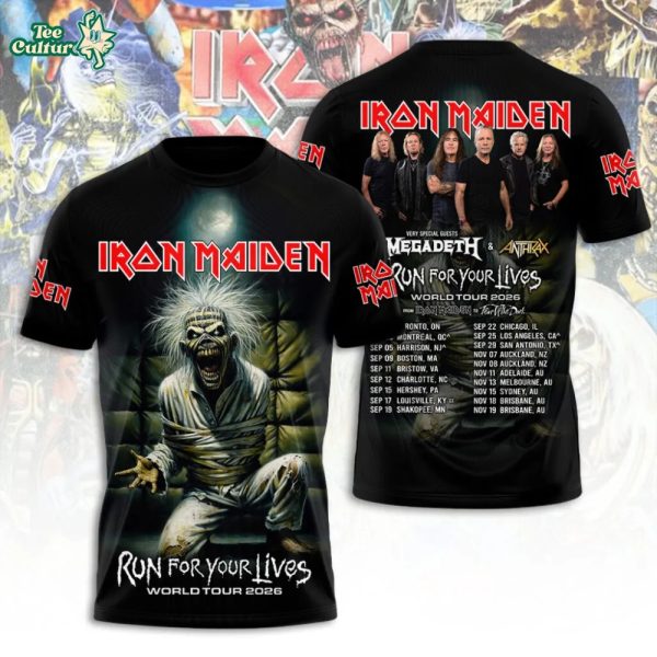 Iron Maiden Run For Your Lives World Tour 2026 3D T-Shirt Ver2