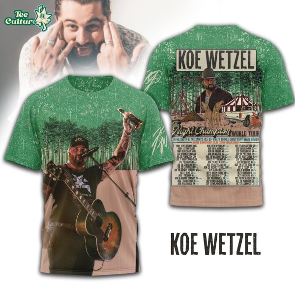 Koe Wetzel Night Champion World Tour 2026 Official Shirt