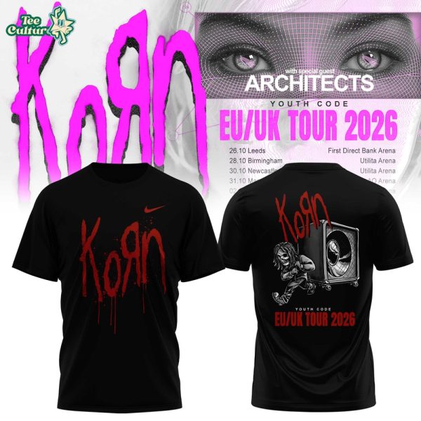 Korn EU/UK Tour 2026 Shirt – Metal Band Concert Tour Double-Sided Graphic T-Shirt