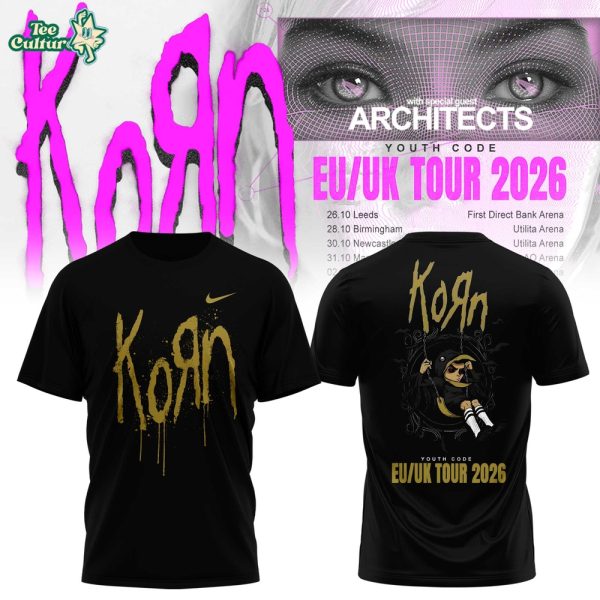 Korn EU/UK Tour 2026 Shirt – Metal Band Concert Tour Double-Sided Graphic T-Shirt Ver2