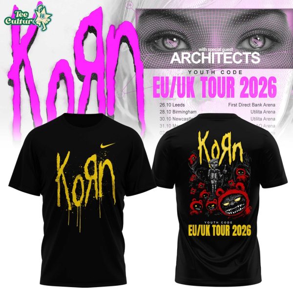 Korn EU/UK Tour 2026 Shirt – Metal Band Concert Tour Double-Sided Graphic T-Shirt Ver3