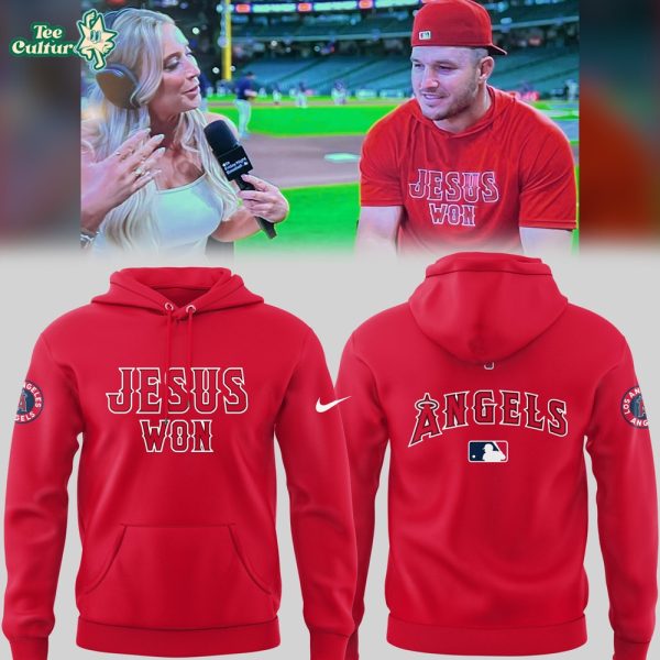 Limited Edition Los Angeles Angels Jesus Won Hoodie by Teesculture.com