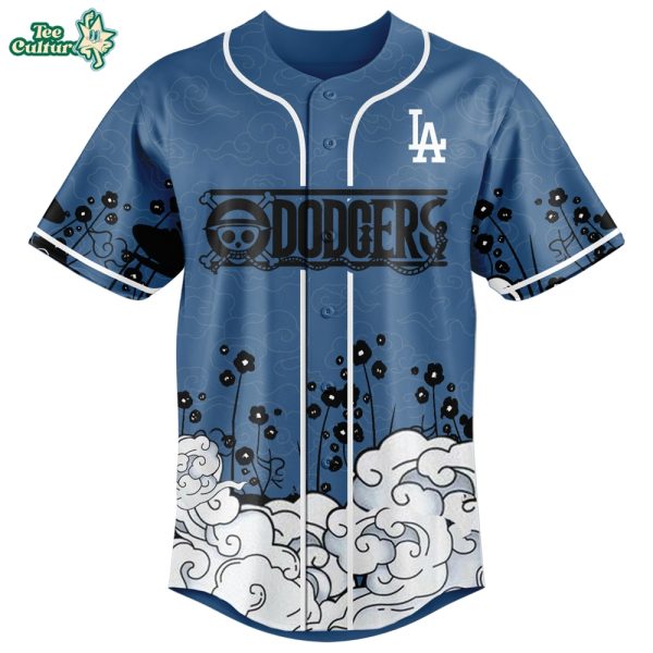 Los Angeles Dodgers Gear 5 Luffy Crossover Jersey by Teesculture.com