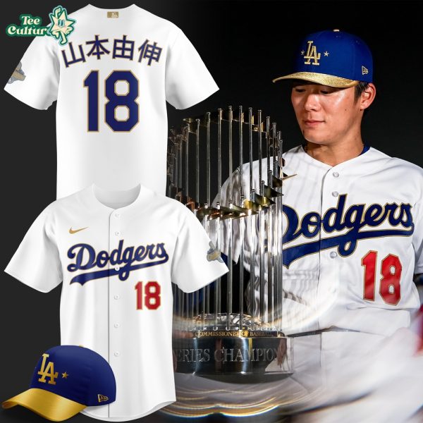 Los Angeles Dodgers Yoshinobu Yamamoto Nike White Gold Collection Kanji Style Jersey 2026