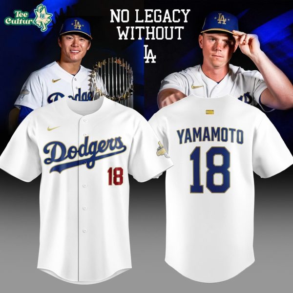 Los Angeles Dodgers Yoshinobu Yamamoto White Gold Collection Limited Edition Jersey 2026