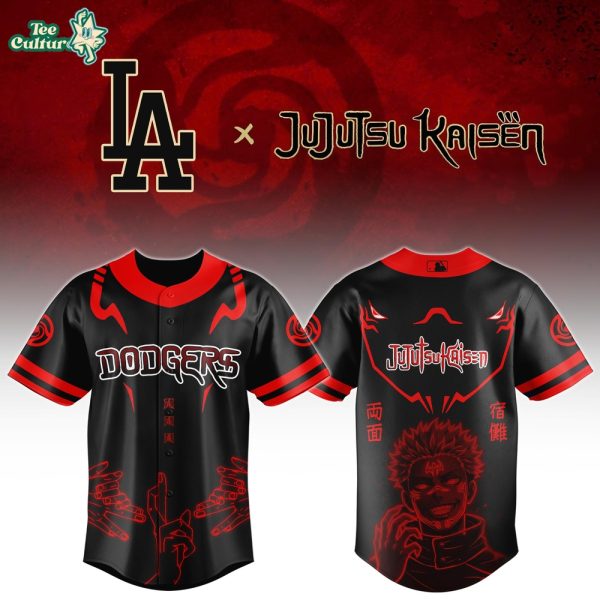 Los Angeles Dodgers x Sukuna Cursed Energy Anime Style Baseball Jersey